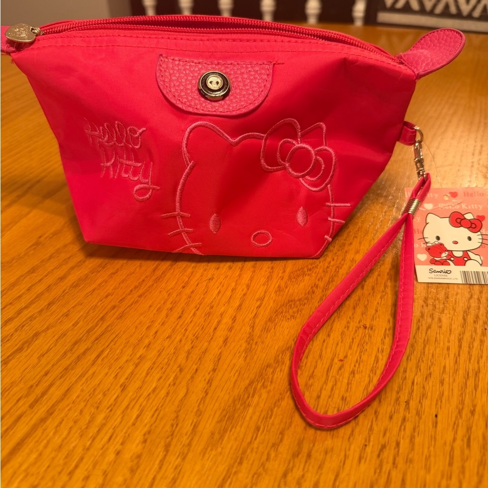 Sanrio Hello Kitty Hot Pink Wristlet Cosmetic Bag Wristlet New